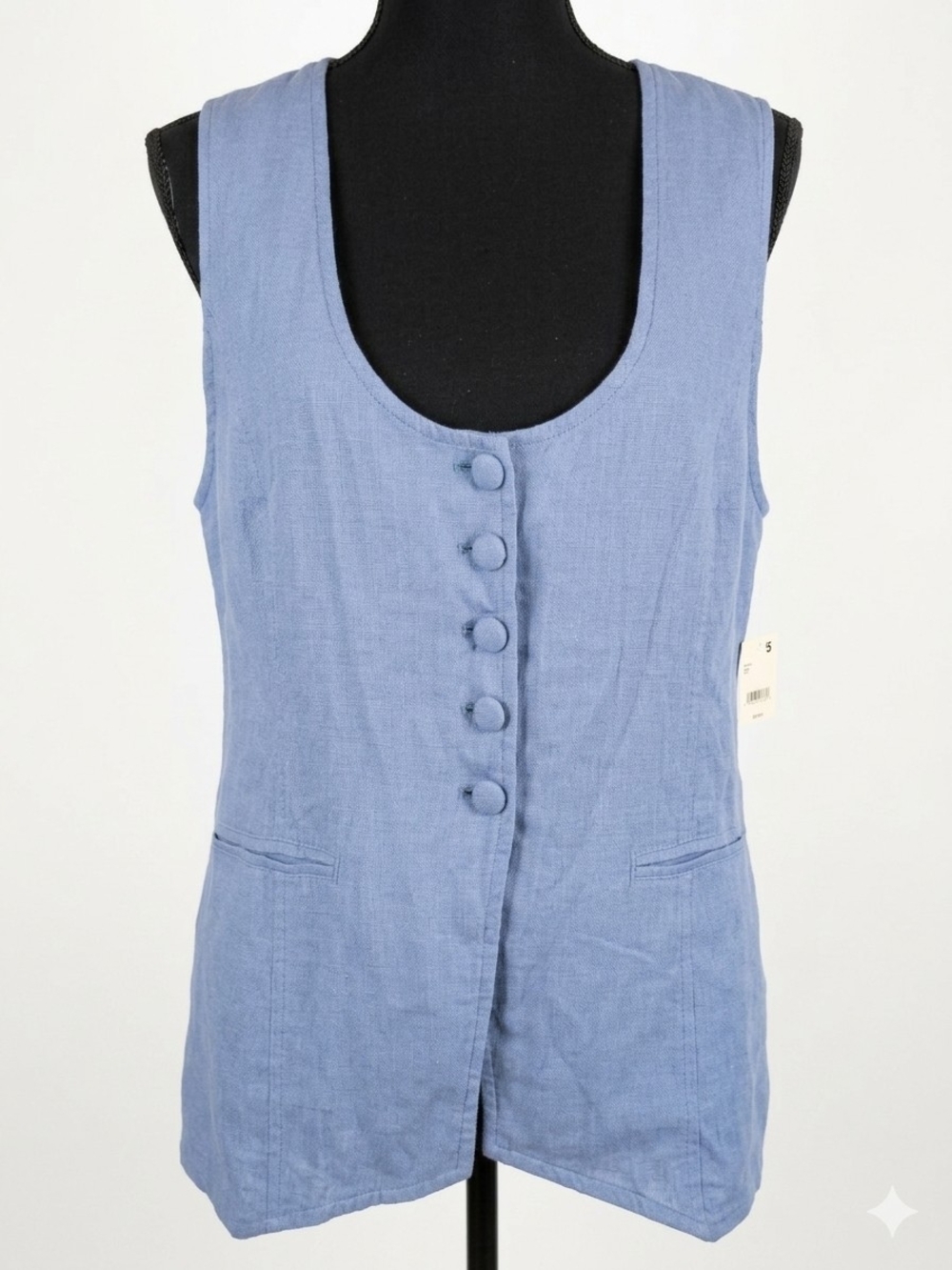 Free People Dusty Blue Sleeveless Button Front Tank